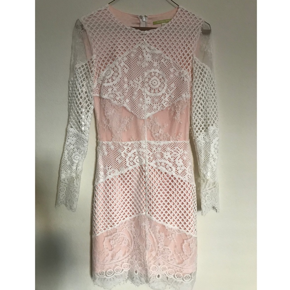 Gianni Bini Pink and White Lace Dress